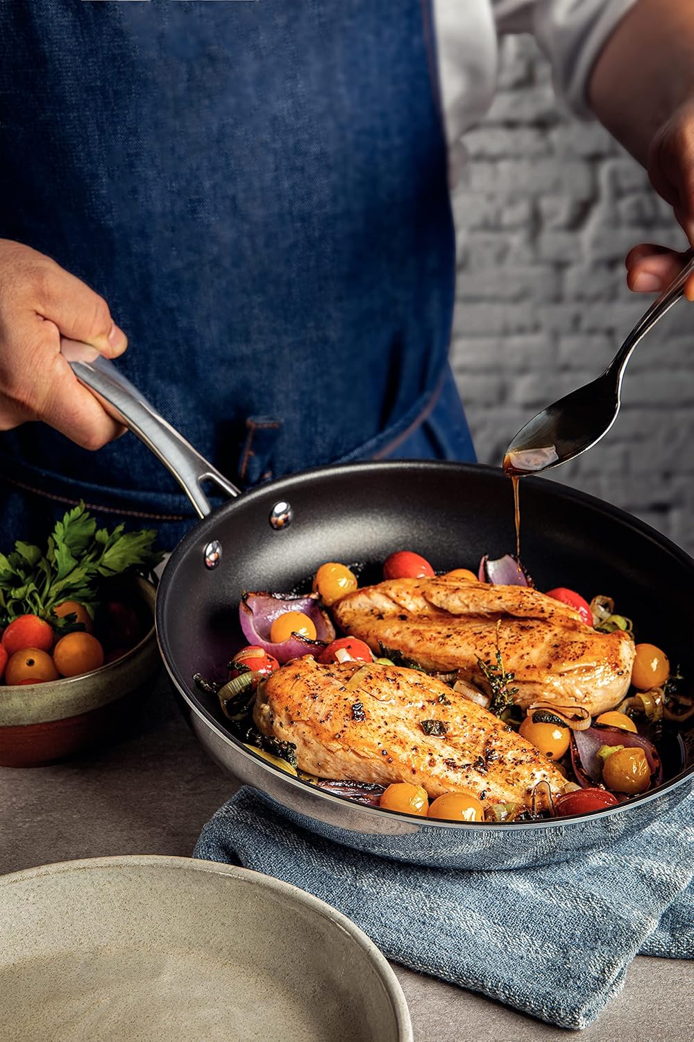 Tramontina Antihaft Bratpfanne GRANO, 18/10-Stahl, Antihaftbeschichtung, 1,2 Liter, 20 cm Mit Antiha