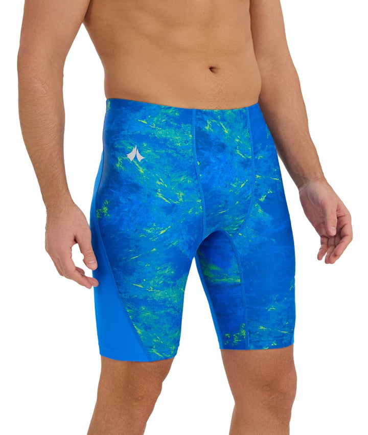 Herren Jammer Badehose Schnelltrocknende Schwimmhose mit V-Schnitt Training Wettkampf Badeanzug Blau