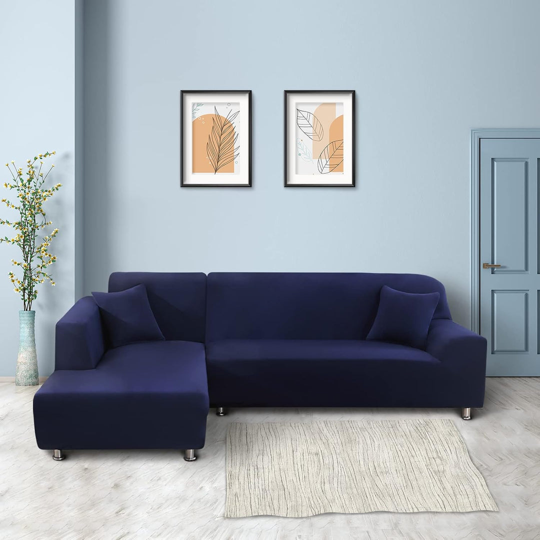 Sofabezug Ecksofa L Form Sofa Überwürfe Stretch Sofabezug L Form Rechts oder Links mit Zwei Kissenbe
