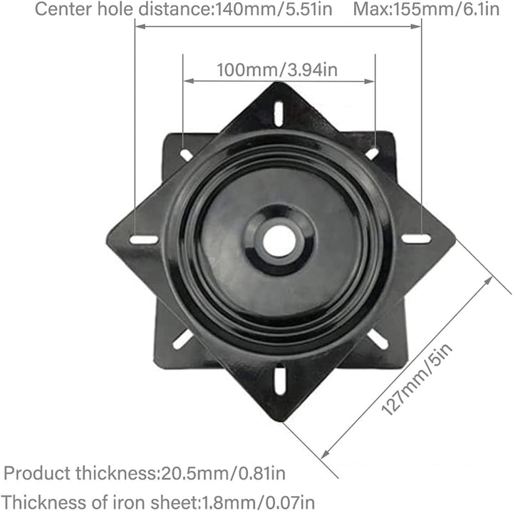 LZYKJGS Universal Möbel Drehteller, Metall Möbel Drehteller, Drehbeschlag Schwerlast, 360° Grad Swiv