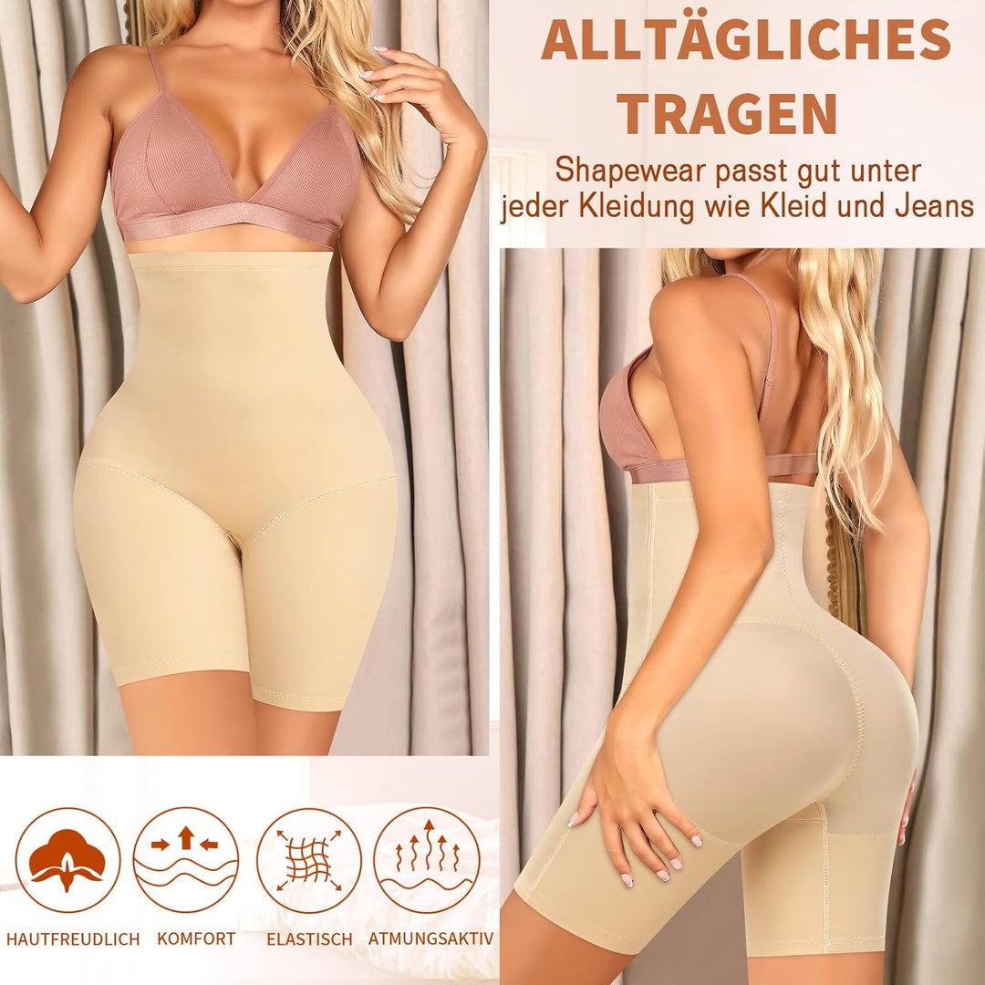 YARRCO Bauchweg Unterhose Damen Shapewear Spitze Miederhose Figurformende Unterwäsche Hohe Taille Mi