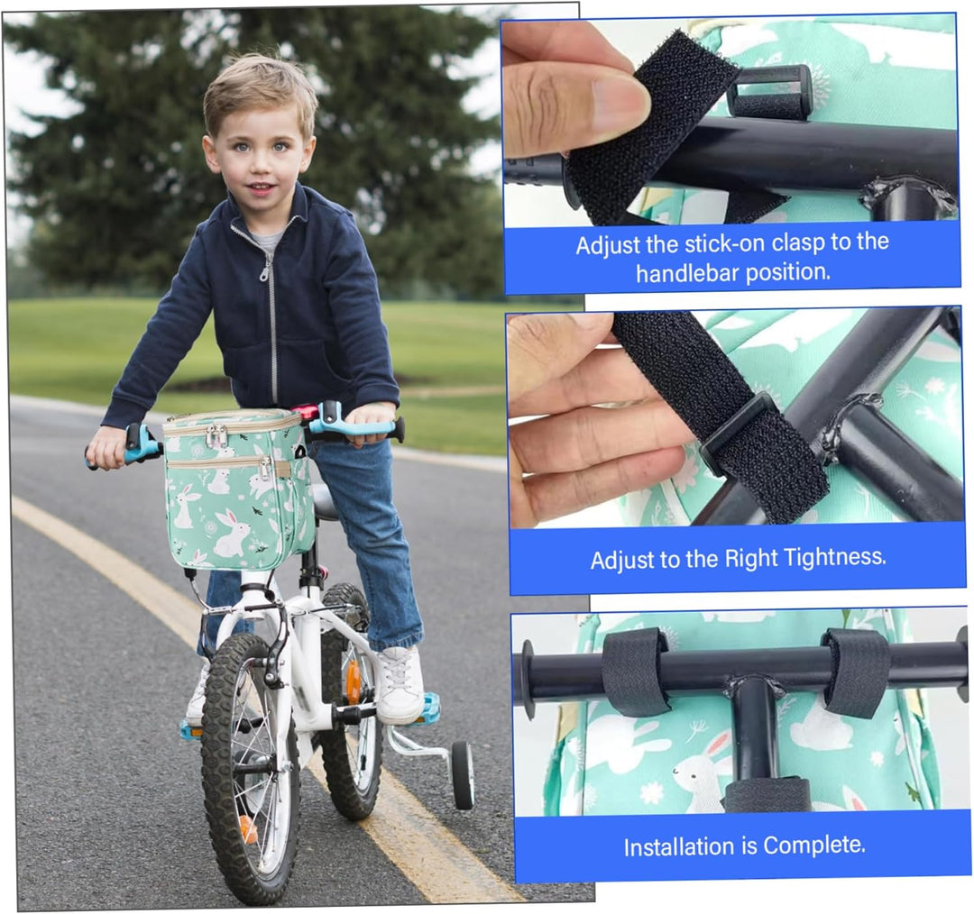 Niedlicher Hasen-Fahrradkorb vorne, Nylon-Lenkertasche für Kinder, für Laufrad, Dreirad, Roller/20,