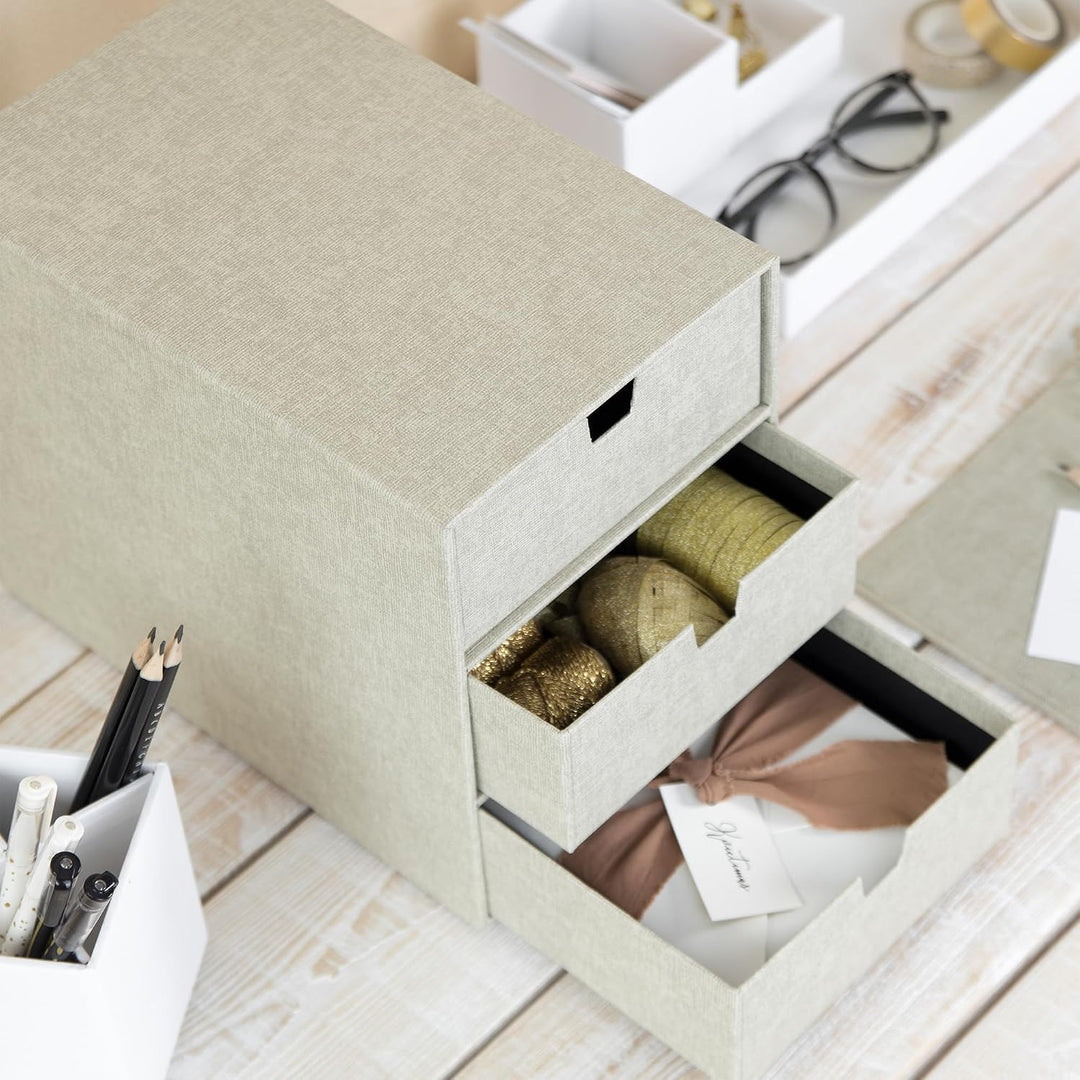BIGSO BOX OF SWEDEN INGRID Schubladenbox für Dokumente und Bürobedarf – Schreibtisch Organizer mit 3
