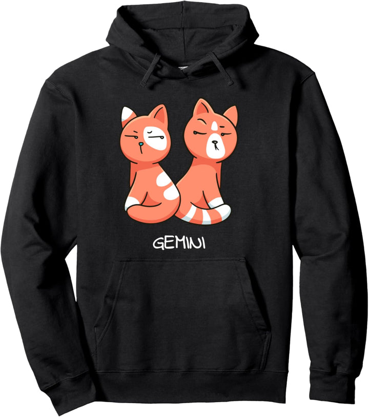 Zwillinge Katze Tierkreiszeichen Kawaii Astrologie Katzen Pullover Hoodie