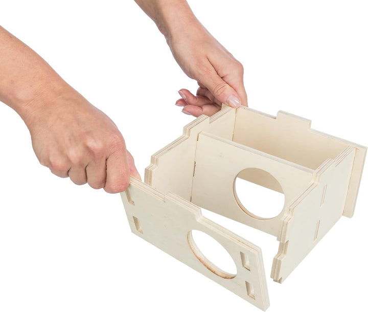 TRIXIE artgerechtes Kleintierhaus ohne Klammern und Nägel für grosse Hamster und Degus, mit Zwei Kam