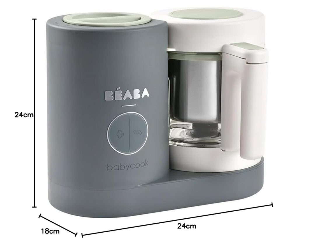 Béaba - Babycook Neo - 6 in 1 Babynahrungszubereiter - Schonender Dampfgarer - Glaskrug und Garkorb