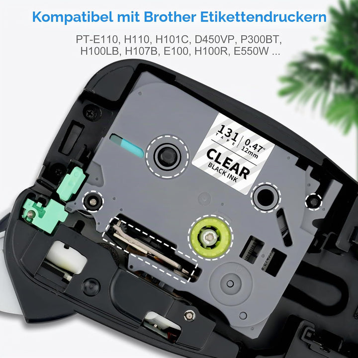 4x XemaX Etikettenband Kompatibel für Brother P-touch Bänder 12mm TZe-131 TZ-131 Schriftbänder Schwa