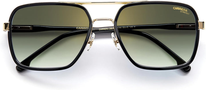 Carrera Unisex Carrera 256/S Sunglasses 58/18/140 Gold Black/ Green Shaded Gold Mirror, 58/18/140 Go