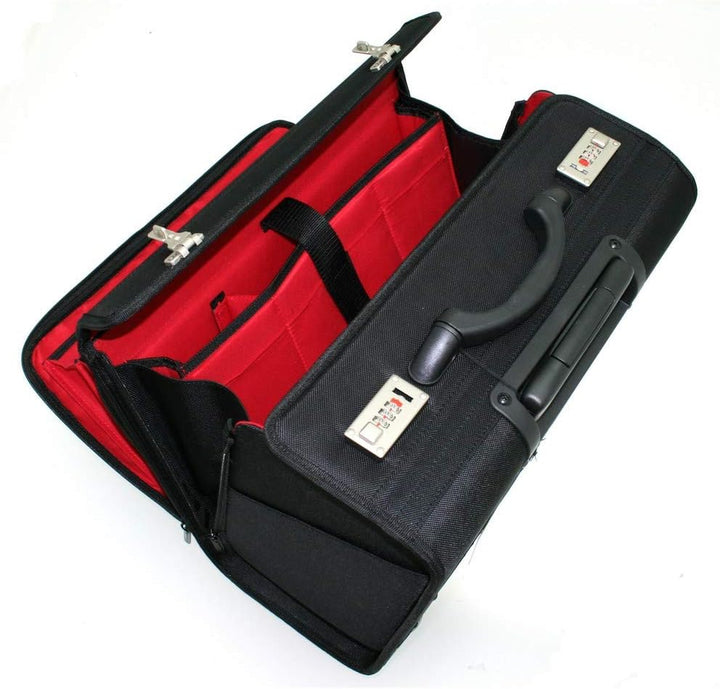 Davidts Trolley Rollkoffer Pilotenkoffer mit Rollen Aktenkoffer Lehrertasche Business Trolley 47x39x
