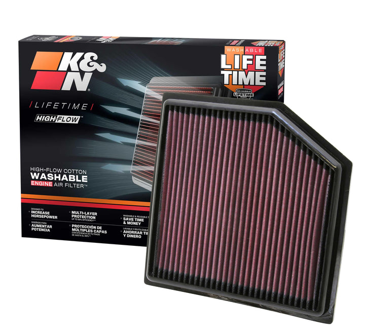 K&N 33-2452 Motorluftfilter: Hochleistung, Prämie, Abwaschbar, Ersatzfilter,Erhöhte Leistung, 2010-2