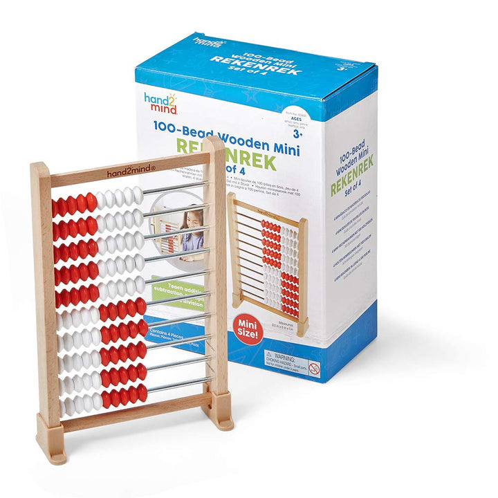 Learning Resources Mini-Rechenrahmen mit 100 Perlen, Set mit 25 Stück, Abakus, Mathematik-Abakus für
