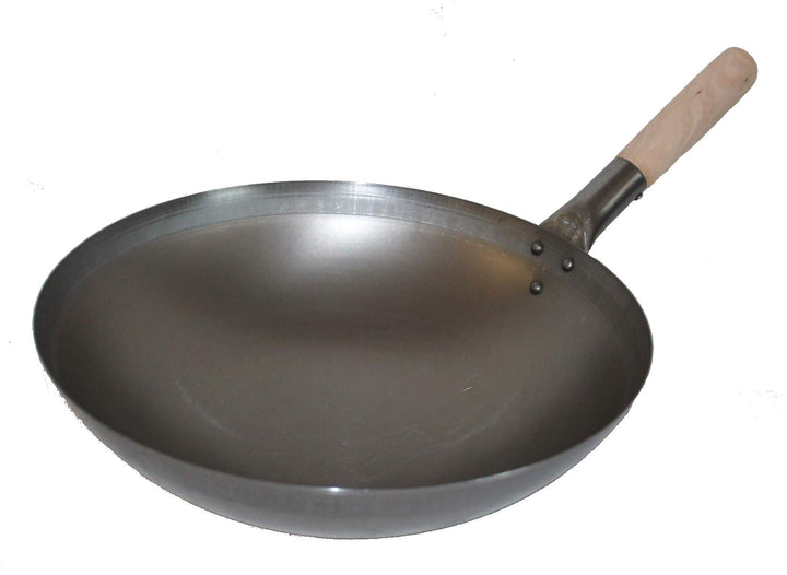 Wok ca. 35 cm Durchmesser mit rundem Boden für Gas, Gastronomie, Wokpfanne