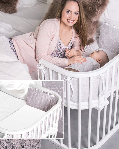 babybay Maxi mit Matratze Classic Soft extra grosses Beistellbett aus massivem Buchenholz / Kinderbe