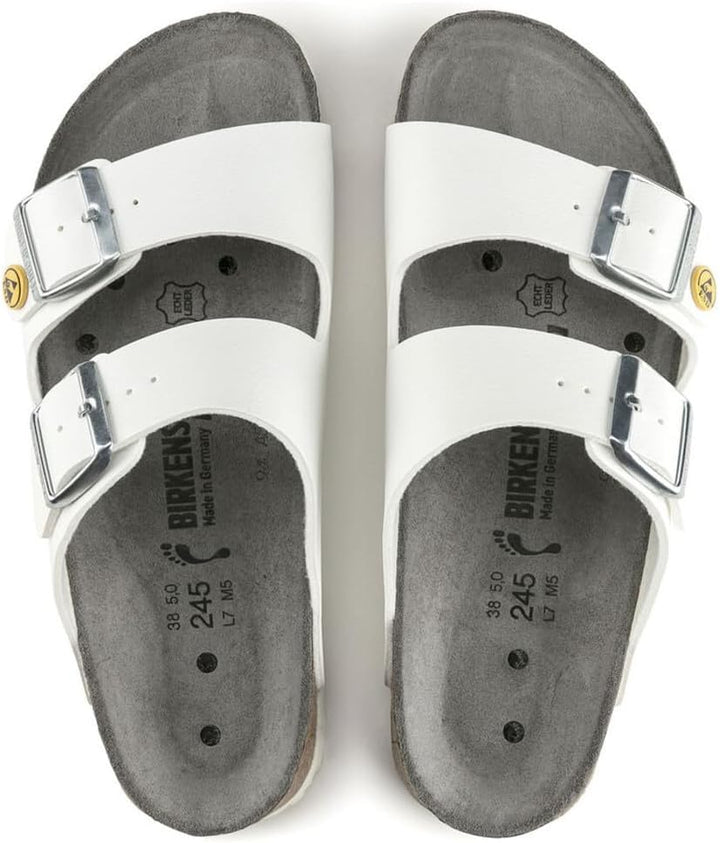 BIRKENSTOCK Arizona Birko-flor Esd Unisex Berufsschuh ARIZONA Antistatik Birko-Flor WEISS Gr. 35 - s
