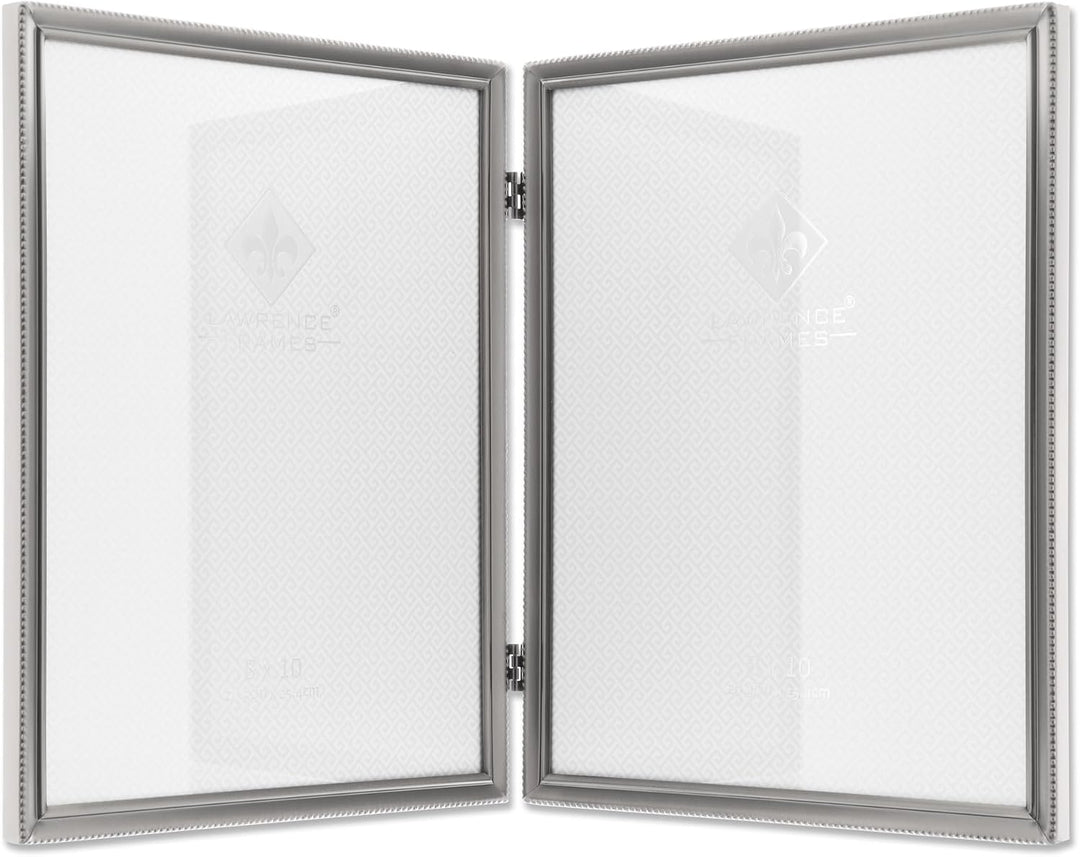 Lawrence Frames Doppel-Bilderrahmen, 20,3 x 25,4 cm, Antik-Zinn-Design zinnfarben 8x10 Double, zinnf