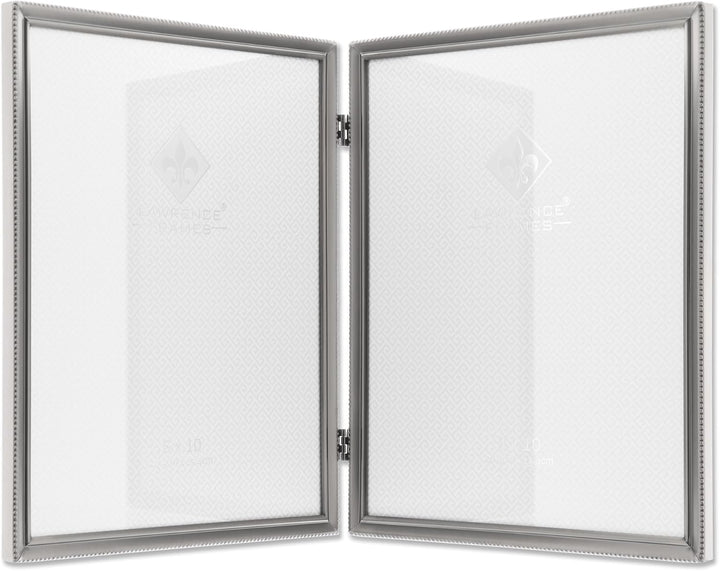 Lawrence Frames Doppel-Bilderrahmen, 20,3 x 25,4 cm, Antik-Zinn-Design zinnfarben 8x10 Double, zinnf