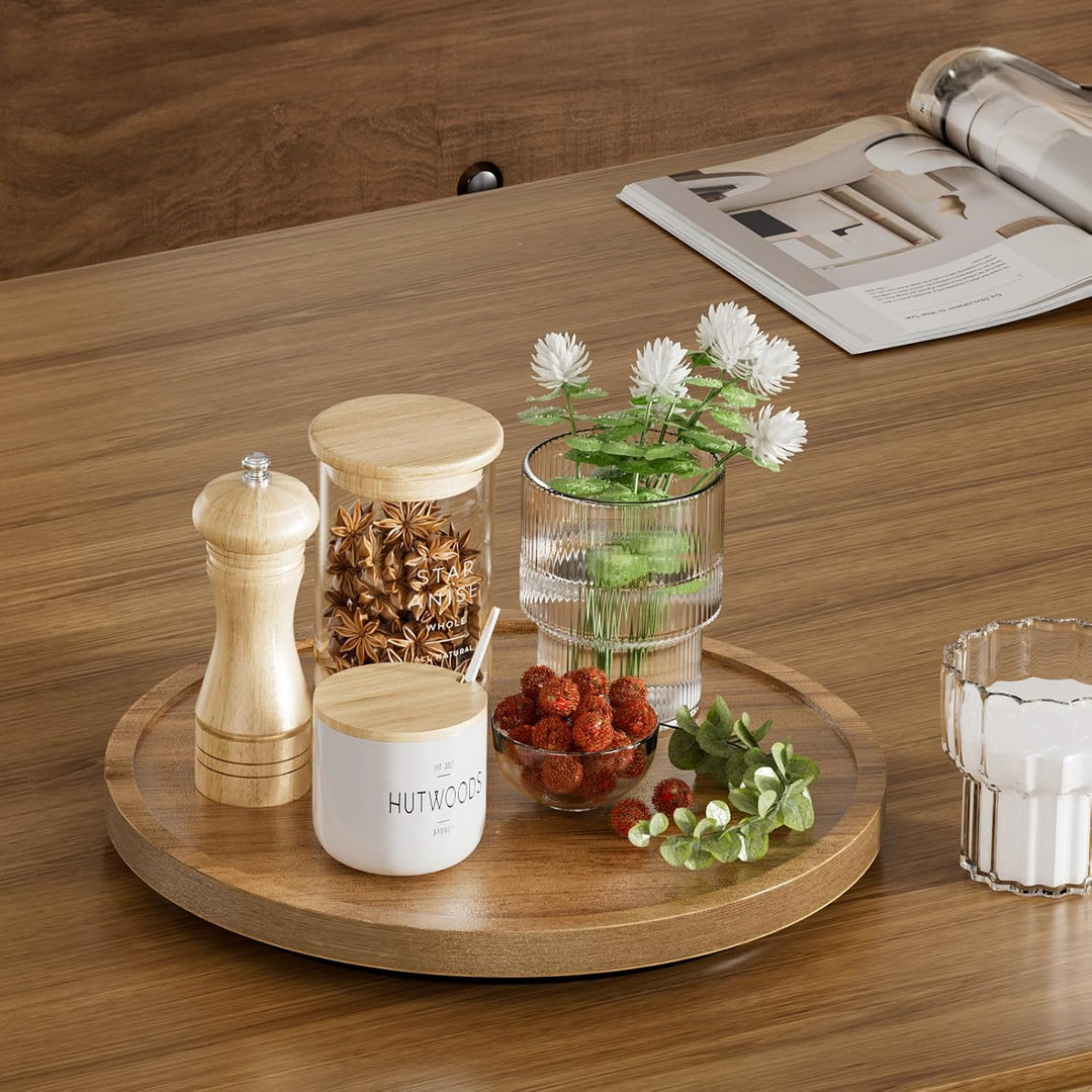 LAMU Lazy Susan Drehteller für Schrank, Küche, Arbeitsplatte, Speisekammer, 25,4 cm (10 Zoll) Akazie