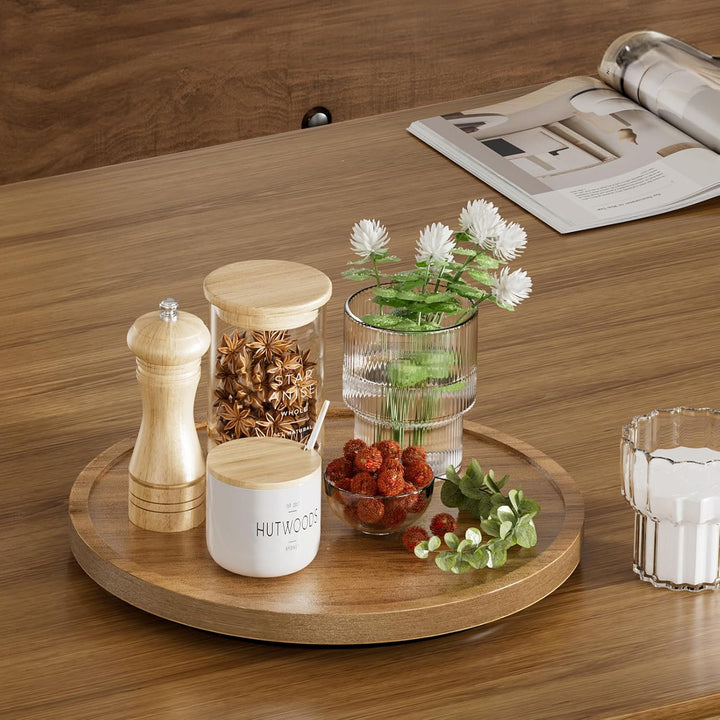 LAMU Lazy Susan Drehteller für Schrank, Küche, Arbeitsplatte, Speisekammer, 25,4 cm (10 Zoll) Akazie