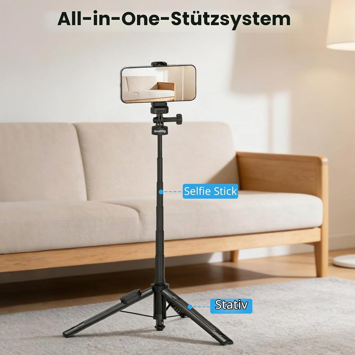 SMALLRIG 59" Selfie-Stick-Stativ mit Fernbedienung, Ausziehbares Stativ für DJI Osmo Action 5 Pro/Po