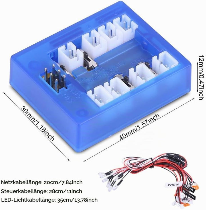 12-LED Auto Licht, Montieren Beleuchtung System Kit für 1/10 RC Auto, LKW, Crawler, Modelle, Spielze