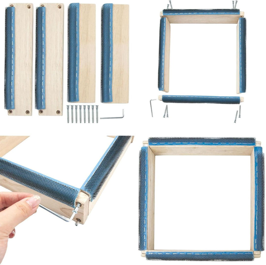 cypreason Quadratische Stickrahmen | Solider quadratischer Kreuzstichrahmen mit Nadel - Punch Needle