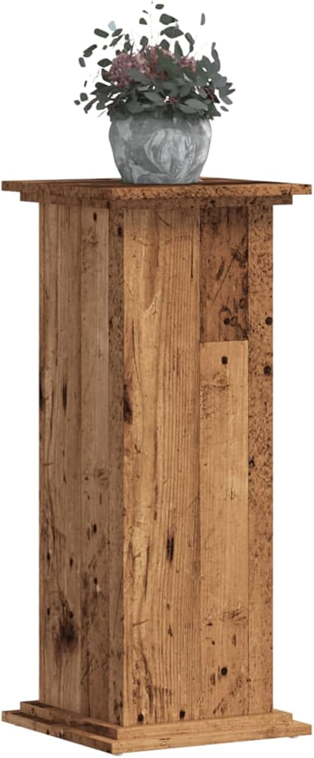 Gecheer Pflanzenständer Altholz-Optik 33x33x80 cm Holzwerkstoff dekorativer Blumenständer stabile Ob