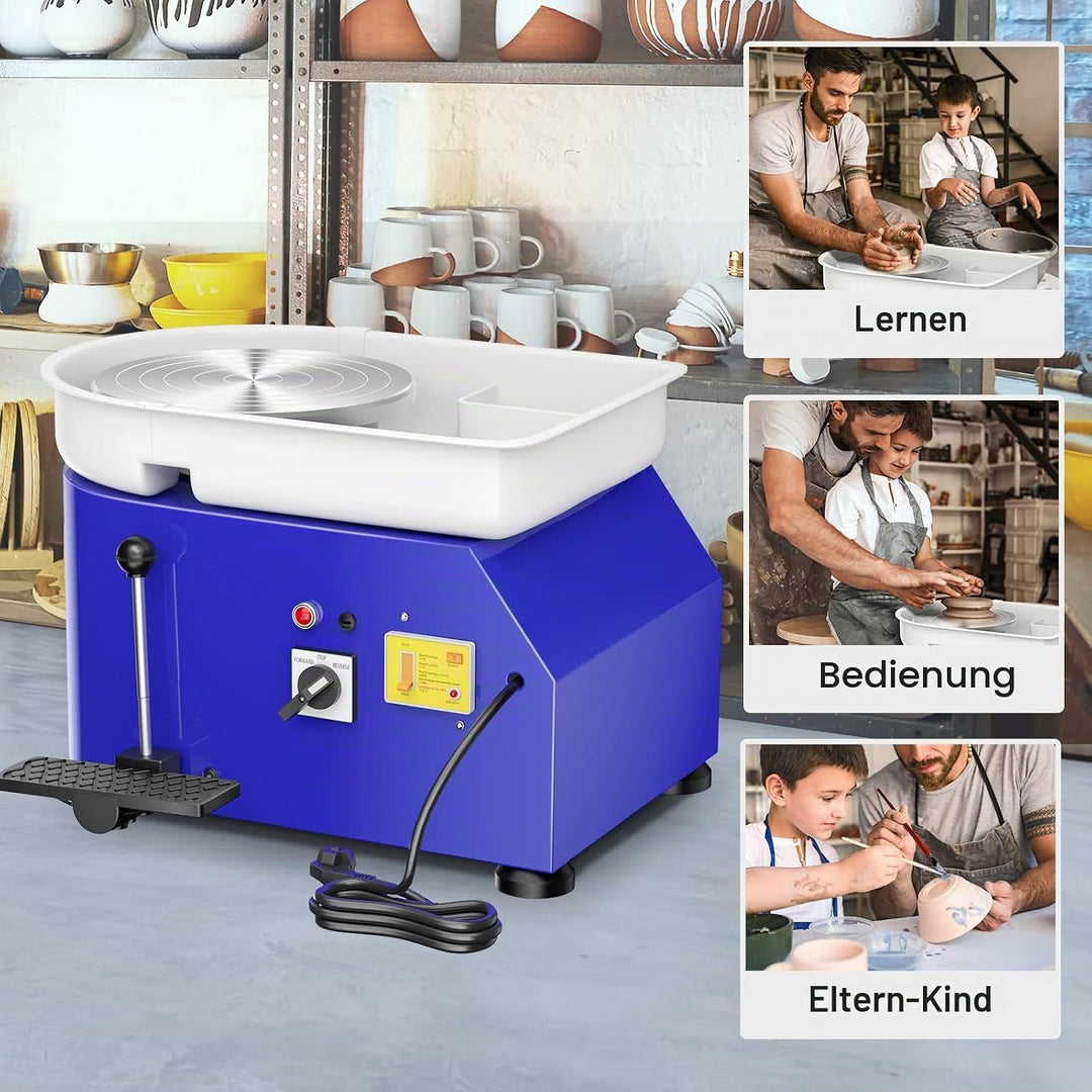 VAYOTOY Elektrische Töpferscheibe,25CM Töpferscheibe Formmaschine 350W Elektrisches DIY Tonwerkzeug