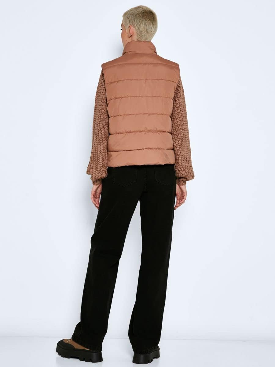 Noisy may Damen Nmmarcus Vest Bg Noos Weste, Beaver Fur/Detail:ibis Rose Lining