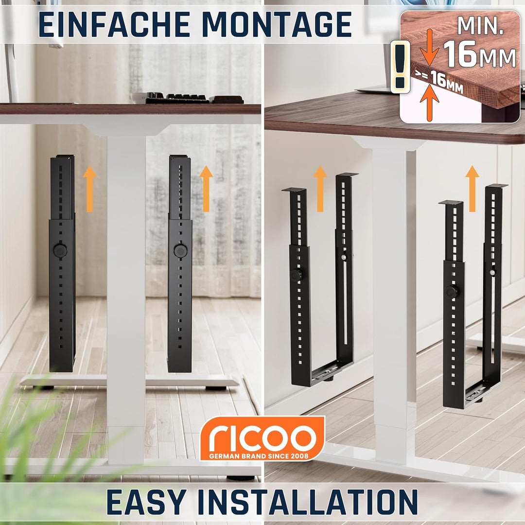 RICOO PC Rechner Halterung für Untertisch Schreibtisch Computer Montage TRH-02 CPU Gehäuse Halter bi