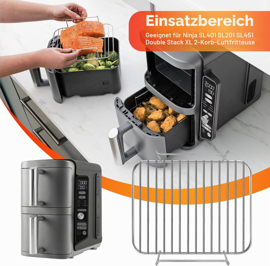 GCQ Luftfritteuse-Drahtrost für Ninja SL401 DoubleStack XL Luftfritteuse, Ersatzteil 8,5&