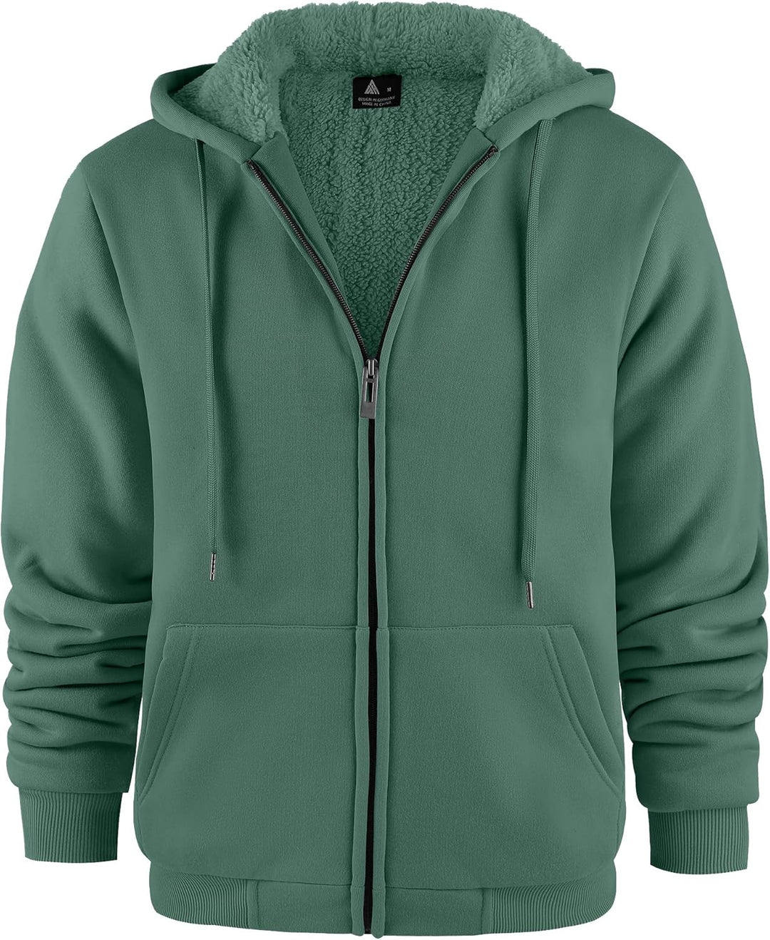 JACKETOWN Herren Sweatshirt Gefüttert Hoodie Reissverschluss Sweatjacke Warm Fleece Winterjacke Tedd