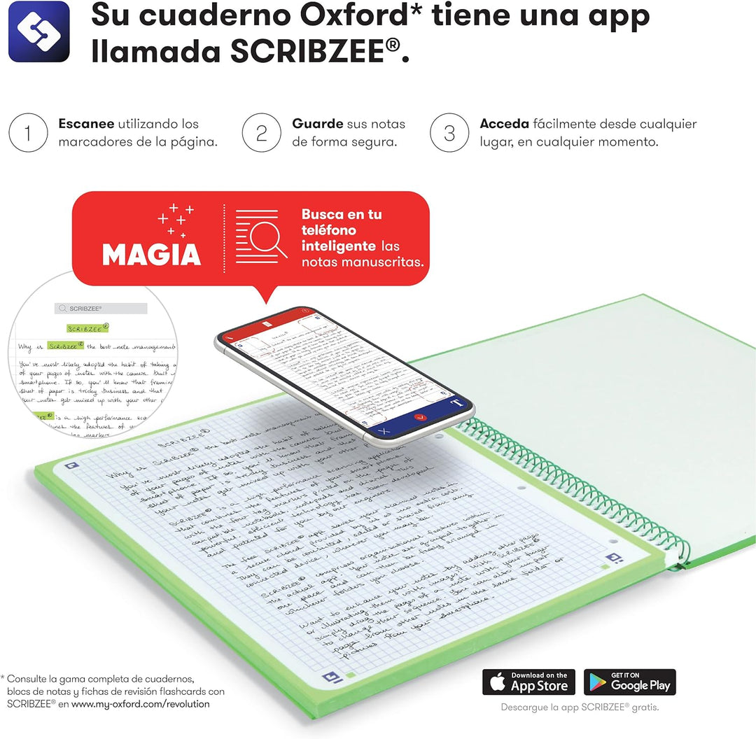 Oxford 100430269 – Perforierter Schreibblock A4 kariert, Deckel extradura, Schwarz