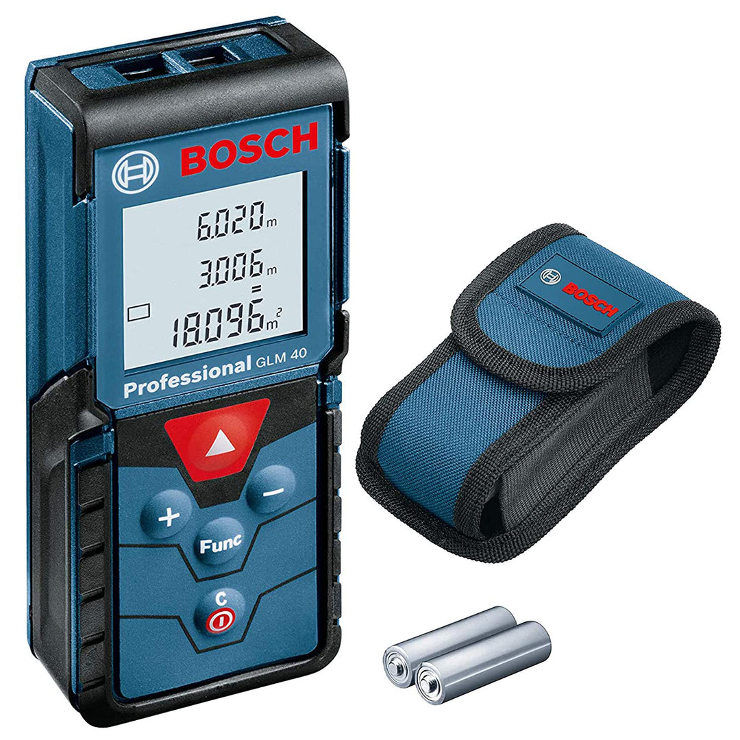 Bosch Professional Laser Entfernungsmesser GLM 40 (Flächen-/Volumenberechnung, max. Messbereich: 40