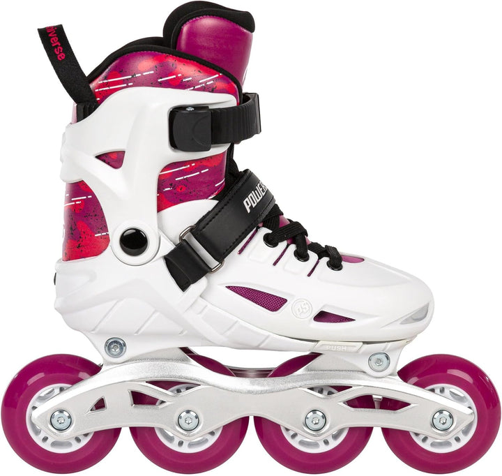Powerslide Inline Skates Universe 4W Pink, grössenverstellbar, Pink für Kinder, ABEC 7 Kugellager, A