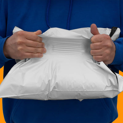 200 Versandtüten Coex Versandbeutel für Kleidung Versandtaschen 400 x 500 mm [60my] Weiss/Schwarz, 2