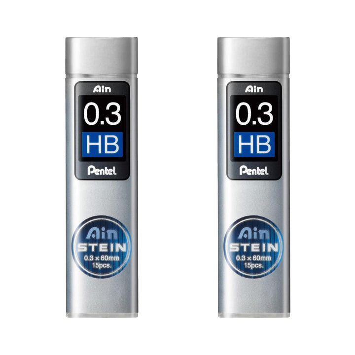 Pentel Ain Stein Mechanische Nachfüllminen – 0,3 mm HB – Packung mit 2 Röhren