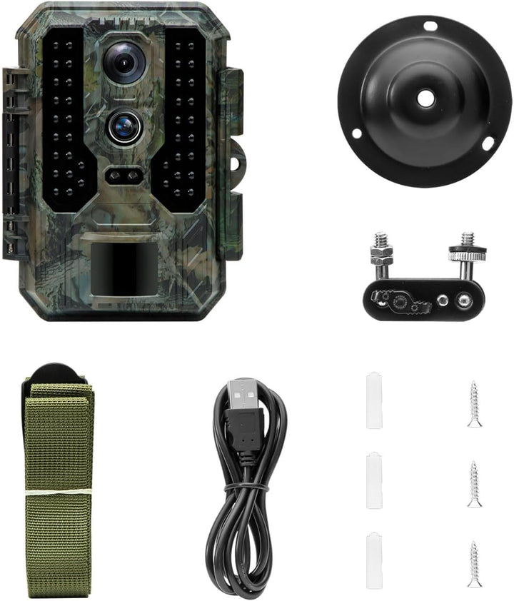 Profi 4K-Wildkamera mit IR-Nachtsicht-, Zeitraffer- & Timerfunktion, PIR Sensor, Dual Lens, Mikrofon