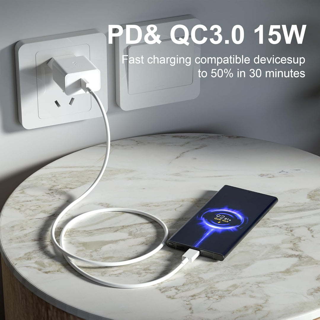 4er Pack USB C Ladegerät Stecker, Schnellladegerät Typ C Handy Netzteil Adapter Ladeadapter für Sams