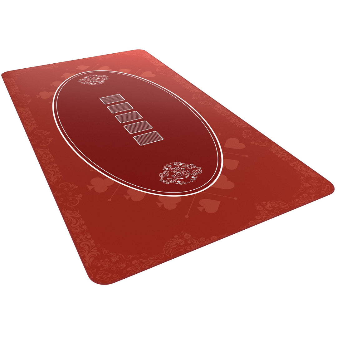 Bullets Playing Cards Designer Pokermatte rot in 140 x 75cm für den eigenen Pokertisch - Deluxe Poke