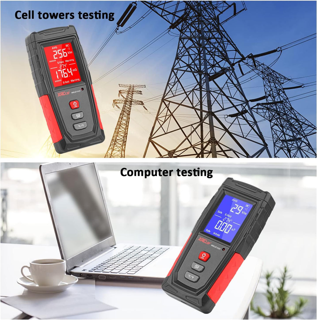 EMF Messgerät, XRCLIF Digitaler Elektromagnetischer Strahlungsdetektor, Handheld EMF Tester für Zuha
