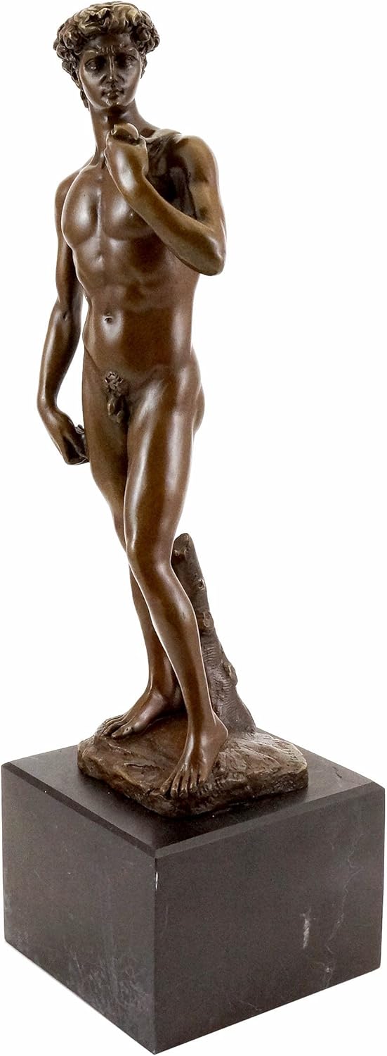 Kunst & Ambiente - Bronzefigur der Hochrenaissance - David von Michelangelo - Römische Skulptur - Fl