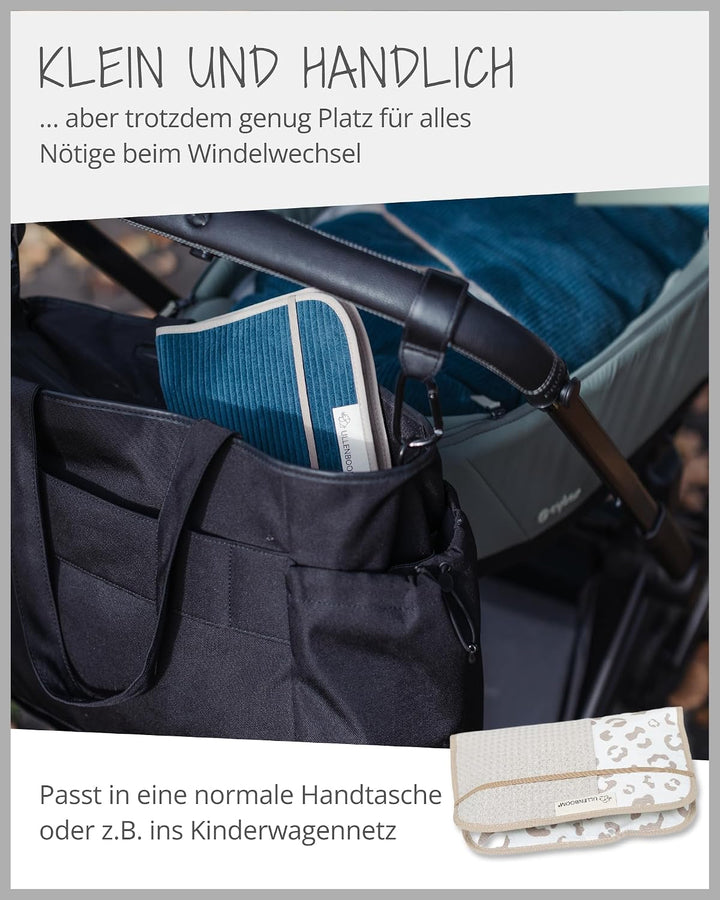 ULLENBOOM Windeltasche für unterwegs Leo (Made in EU) - Wickeltasche für bis zu 3 Windeln, Feuchttüc