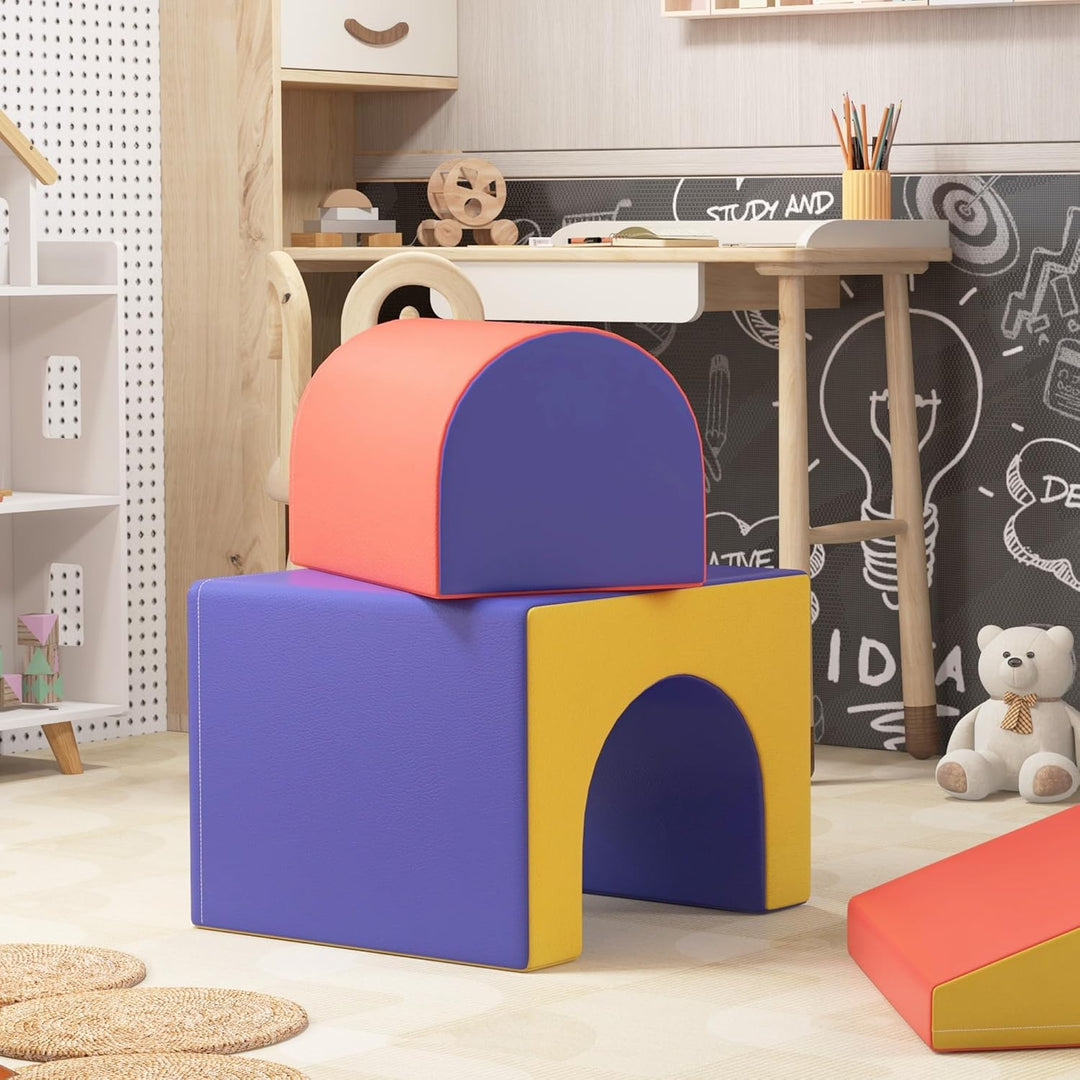 HOMCOM 4 TLG. Schaumstoff Bausteine Kinder Softbausteine Klettern Bauklötze Weiche Schaumstoffbauste