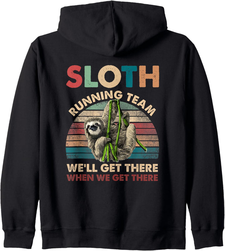 Funny Vintage Sloth Running Team Marathon Runners Jogging Kapuzenjacke