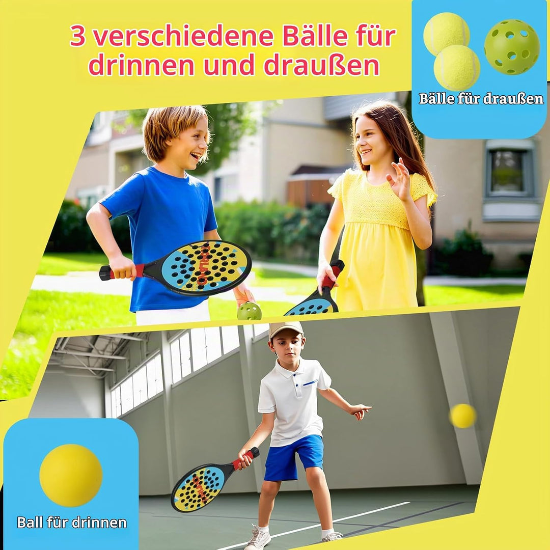 Kinder Padel Schläger Set, Leichte Padelschläger für Einsteiger Jungen Mädchen ab 6 Jahre, Ballspiel