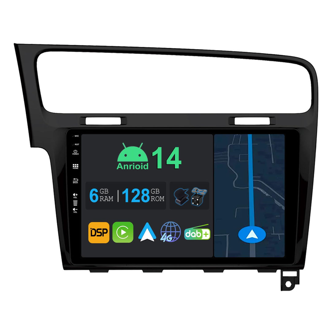 10.1 Zoll Android 14 Autoradio mit Navi Für VW Golf 7 Golf VII 2012-2020 | Octa Core | 6GB 128GB | E