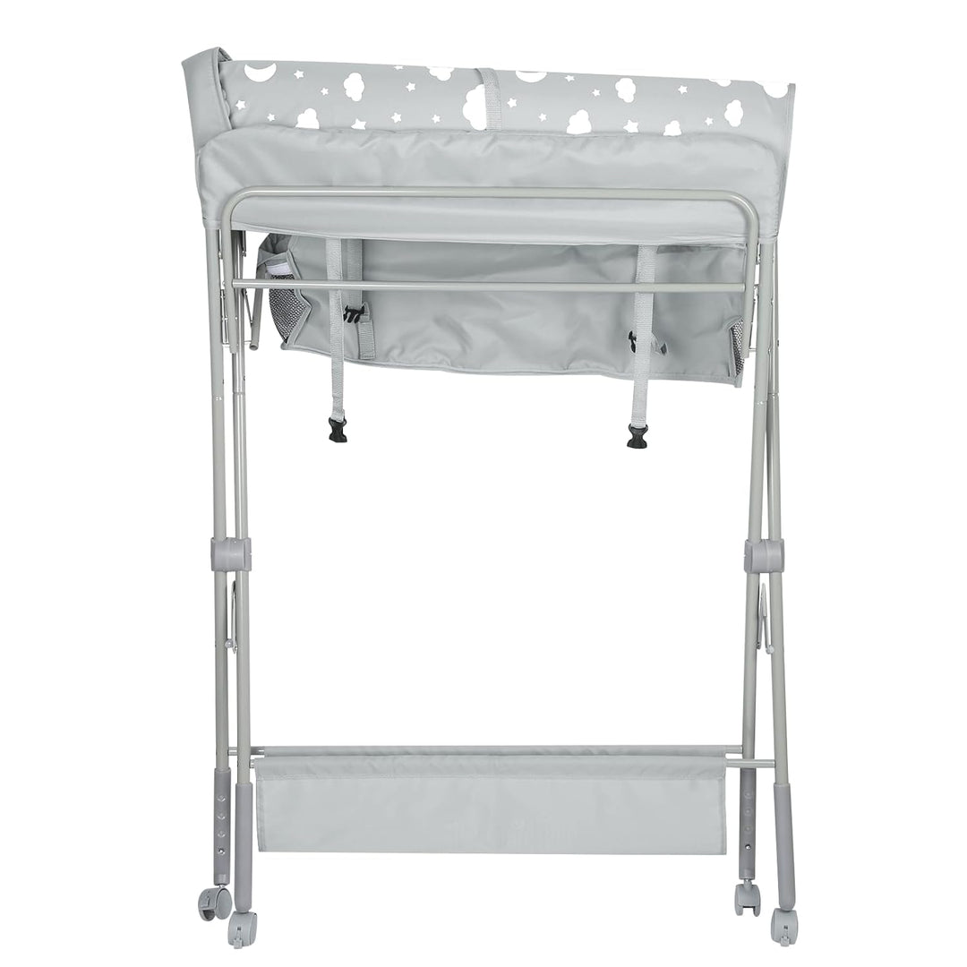 mobiler Wickeltisch mit Wickelaufsatz, Wickelkommode klappbar höhenverstellbar, Wickelkombi mit Sich
