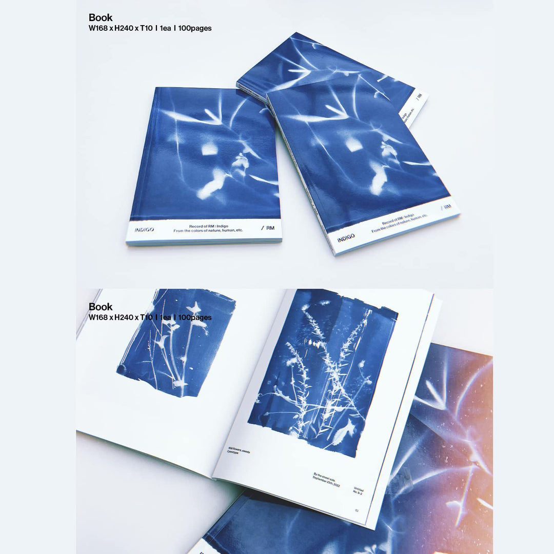 RM of BTS - [Indigo] (Book Edition) Outer Box + Book + CD + Postcard + Photocard + Fabric Card + Ins