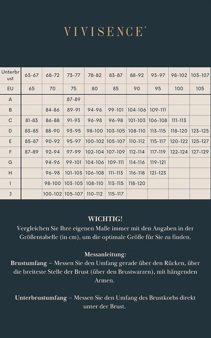 VIVISENCE Schalen BH Mit Bügel Damen Halbversteift BH Grosse Grössen Klassische BH Grosse Brüste Sta
