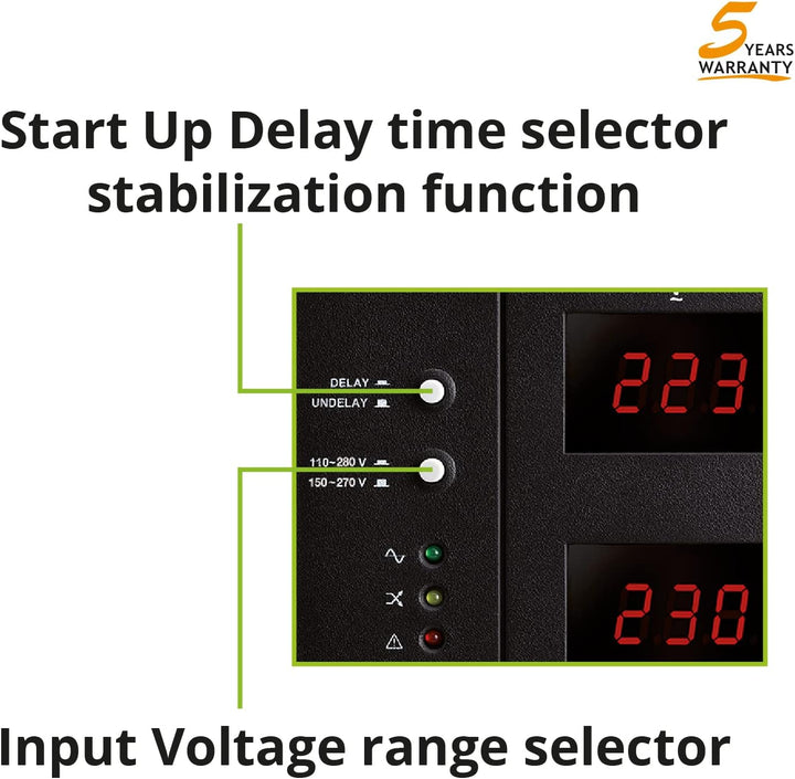 Tecnoware Power Reg 3000VA - Einphasiger Elektronischer Stabilisator - Stabilisierung ±6% - Kabelein